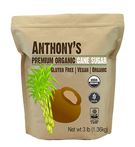 Organic Cane Sugar (3 lbs) by Anthony's, Gluten-Free & Non-GMO
