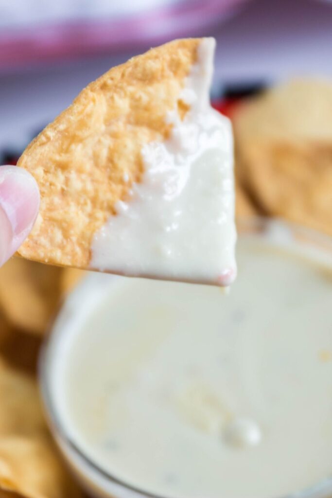 chip that was dip in Blanco cheese dip