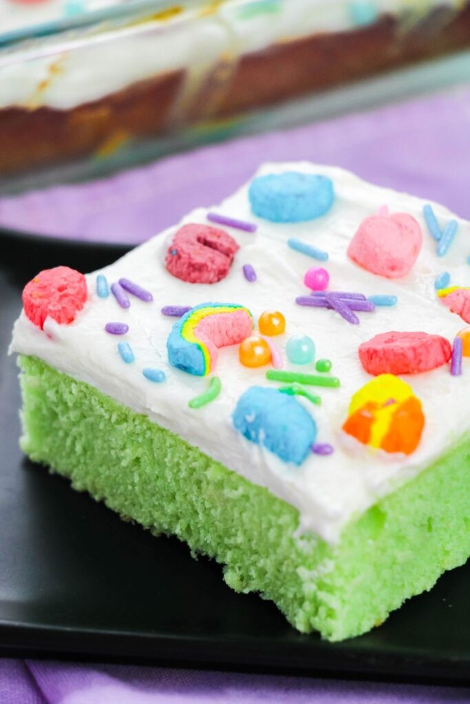 slice of charm cake on plate