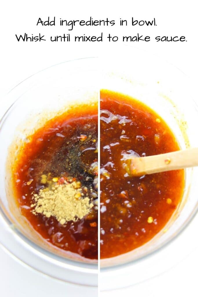 Chinese orange chicken sauce in a bowl