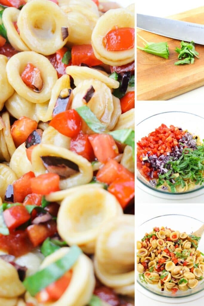 cold pasta salad steps of how to make in picture collage