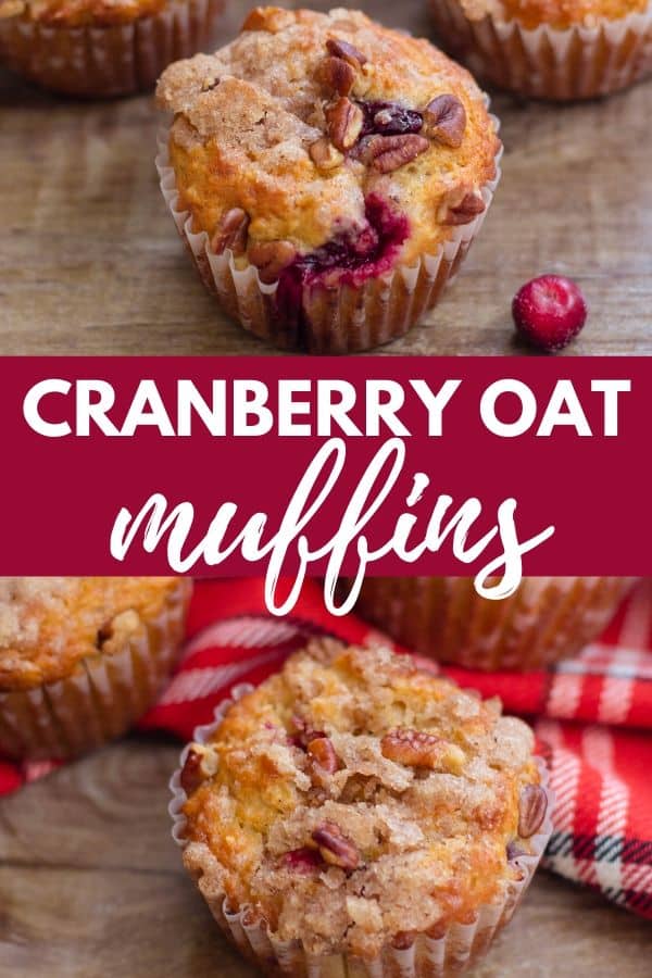Cranberry muffins are a delicious winter muffin recipe. Cranberry muffins with a walnut streusel topping. Bake up and freeze for breakfast on the go. #cranberry #frozen #freezerfriendly #muffins #holiday #christmas #recipe #dessert #streusel #walnut #oatmeal #best #easy cranberry muffins