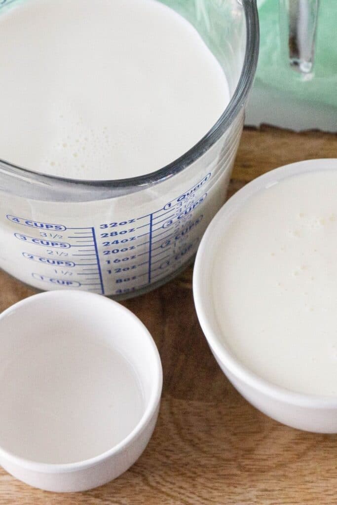 cream cheese ingredients on wood cutting board