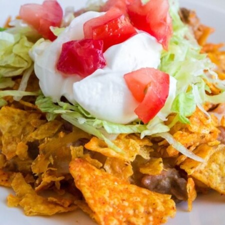 Dorito casserole on a plate