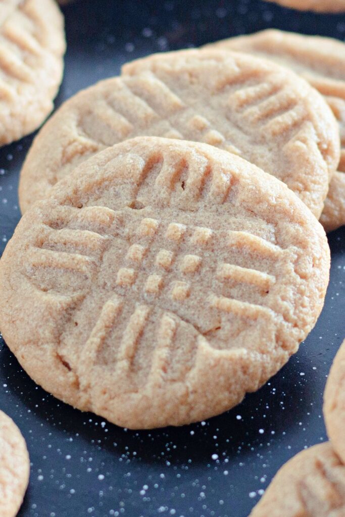 peanut butter cookies laid out on table