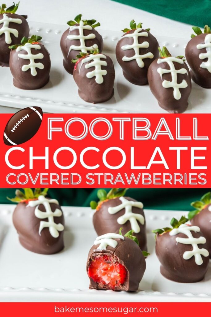 football strawberries pinterest image with words