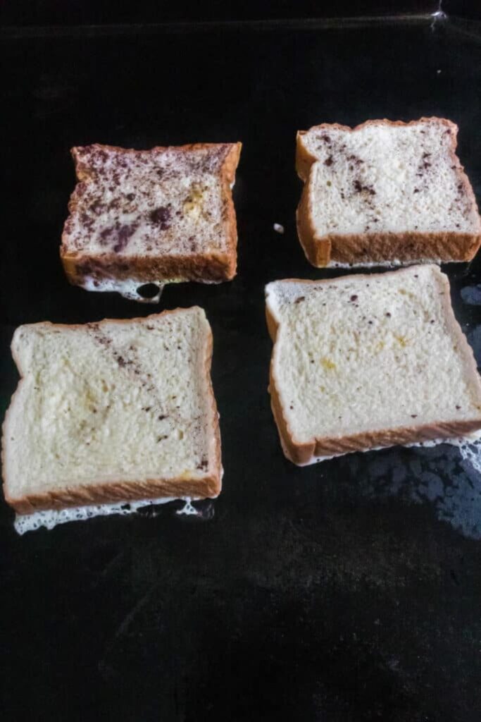 cooking french toast on a blackstone griddle