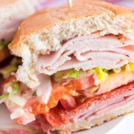 grinder sandwich on plate