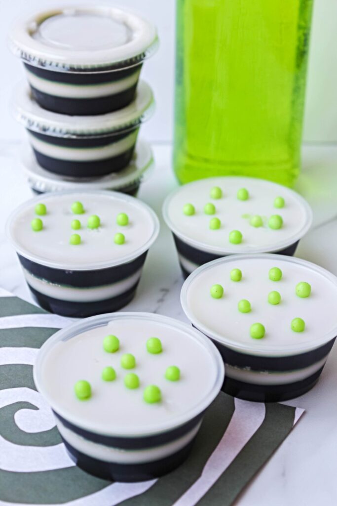 halloween jello shots on table