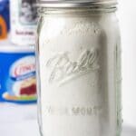 mason jar with bisquick in it