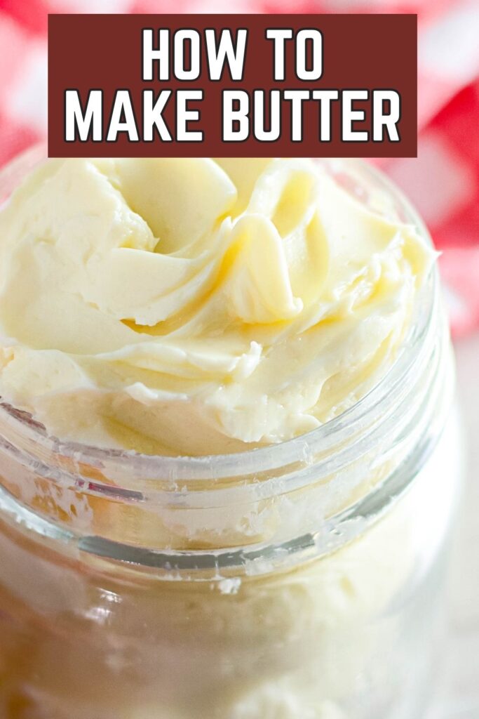 close up view of butter in a small mason jar