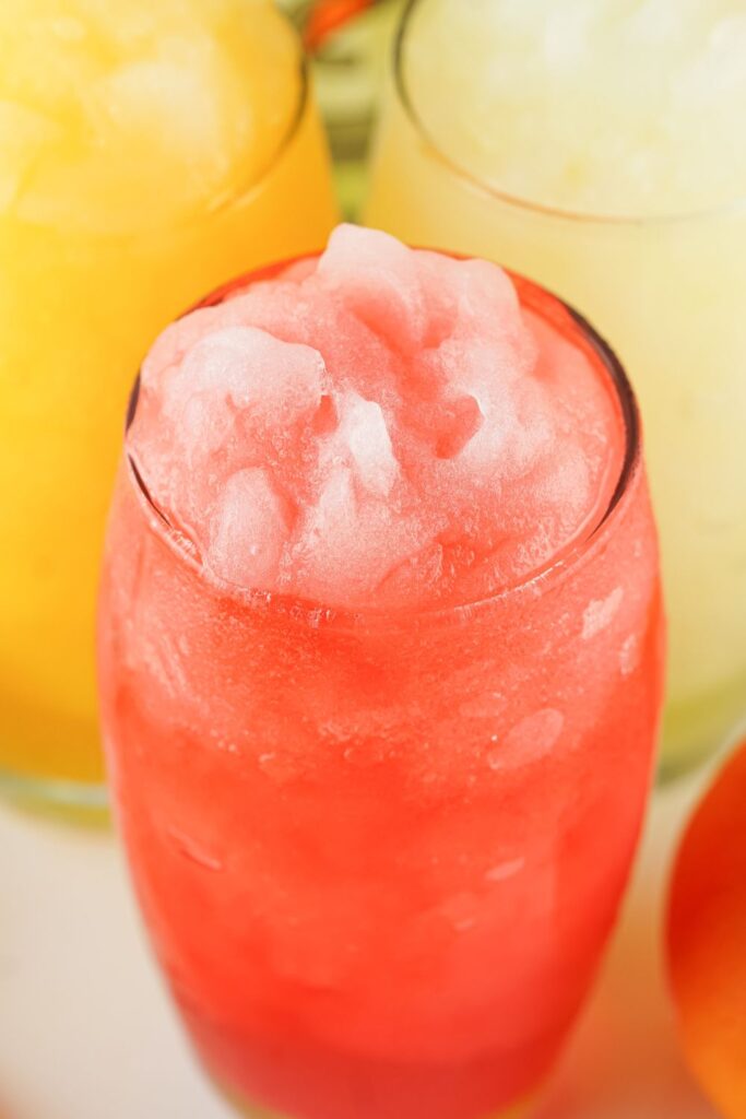 Glasses with Gatorade slush in front