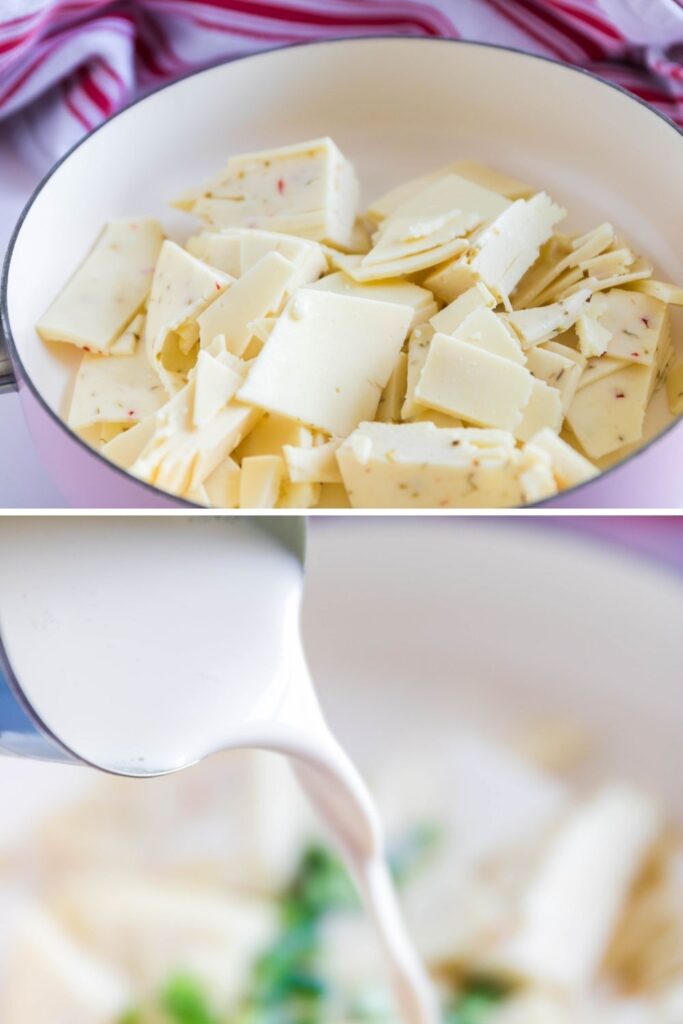 collage on how to make queso blanco dip