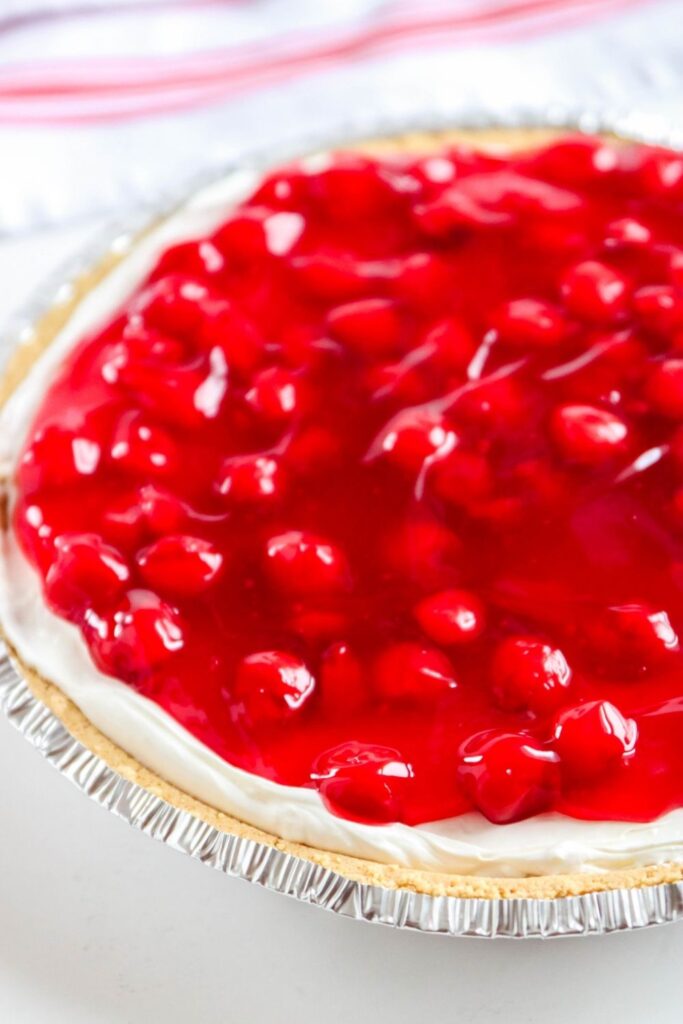 side view of cheesecake on table