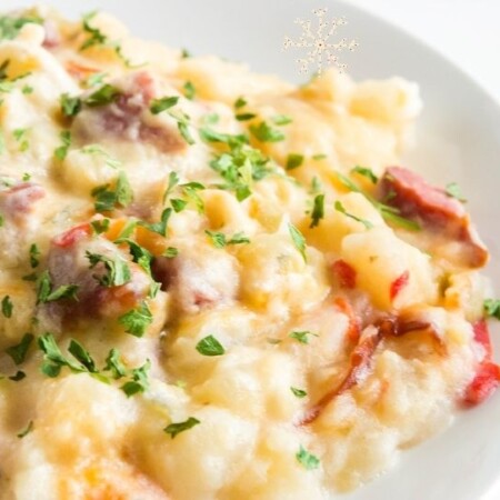 kielbasa casserole on plate