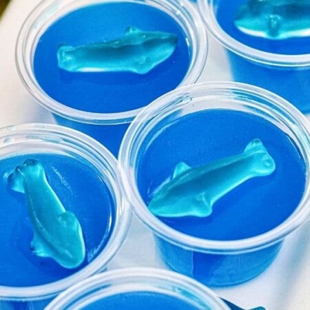 jello shots on a platter on table