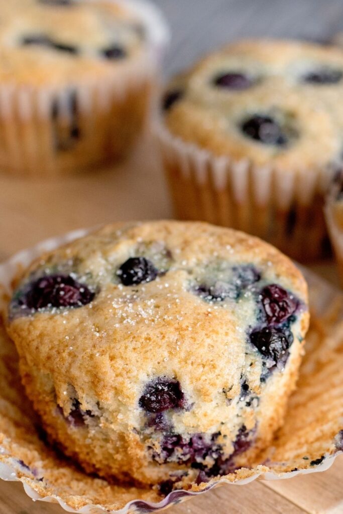 muffin open out of the liner