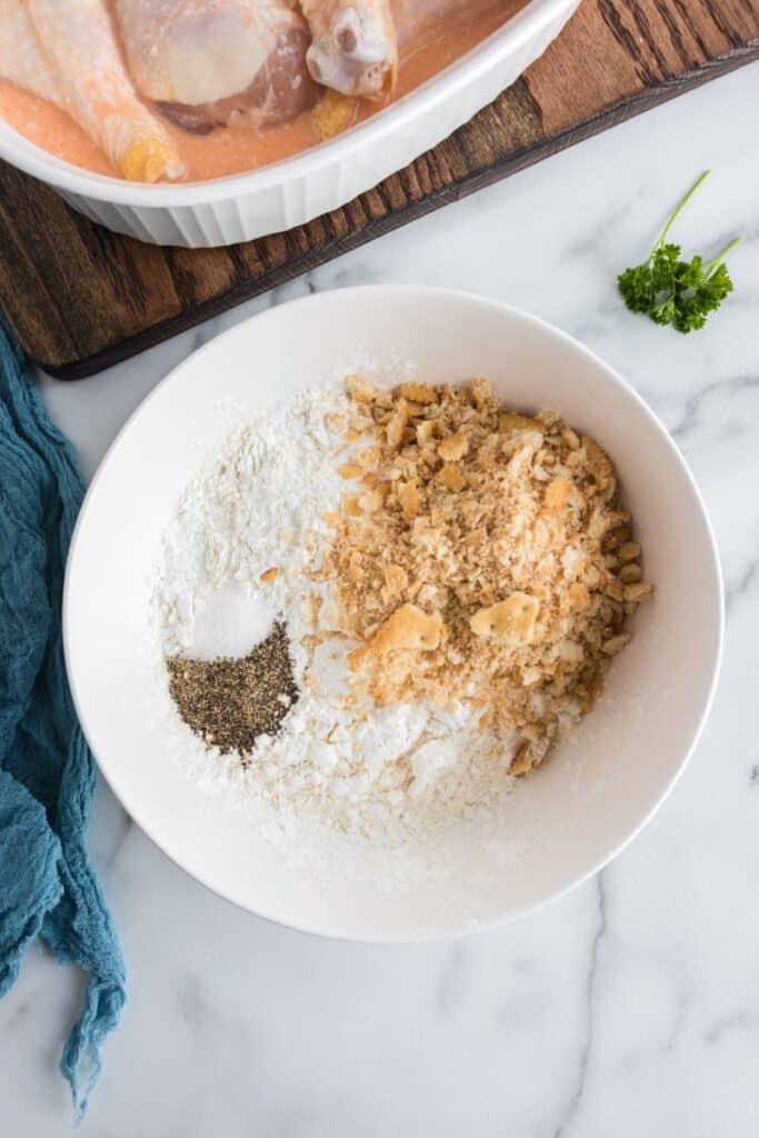 flour mixture in a bowl to make Fried Chicken Legs