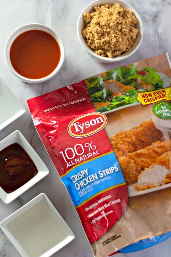 ingredients to make spicy chicken tenders on table