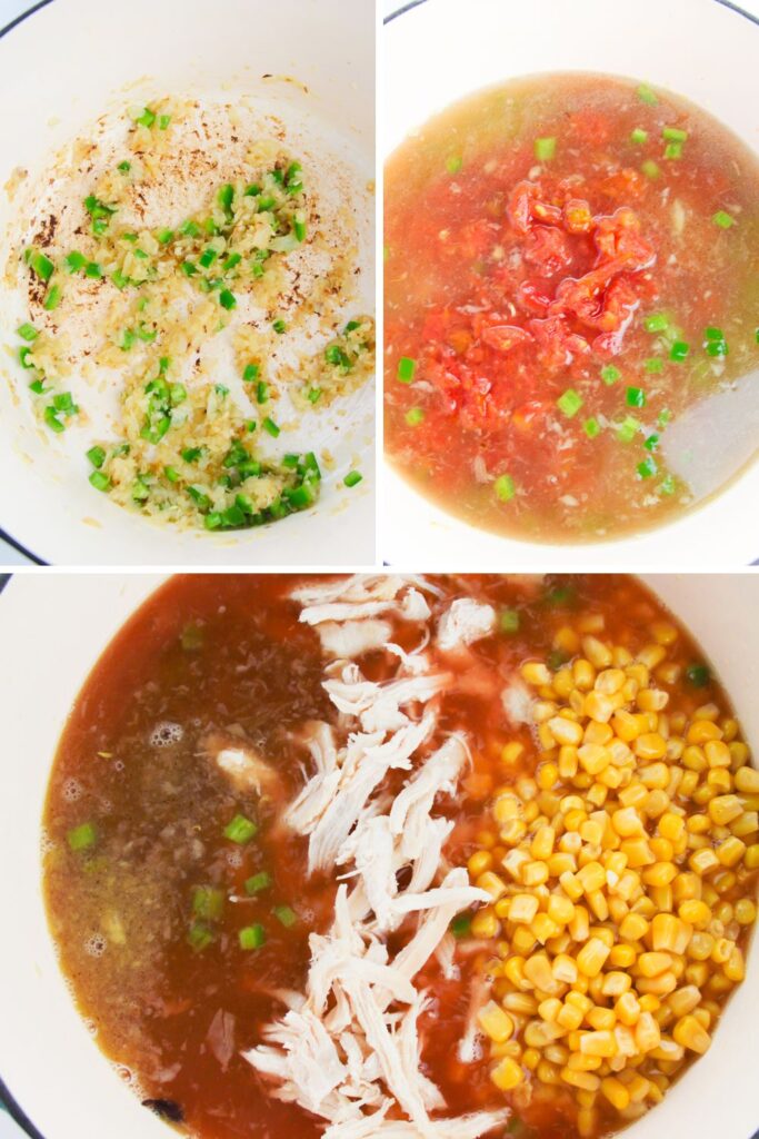 collage for making tortilla soup
